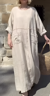 Vestido Luiza - Linho Premium - Soltinho e Leve (Verão Europeu 2025)