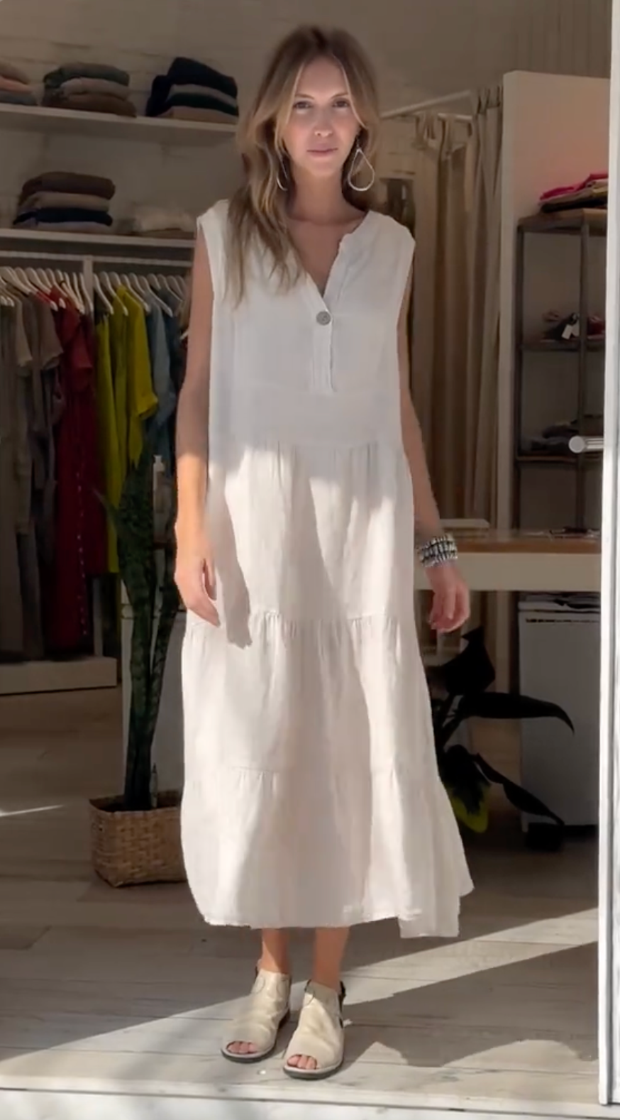 Vestido Marina - Linho - Longo Leve e Soltinho (Inspirado no Verão Europeu)