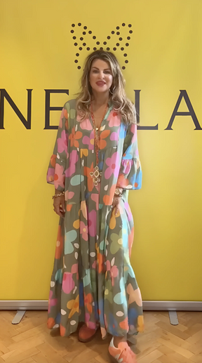 Vestido Meire | Manga Flare Estampado com Decote em V (Queridinho da Primavera em 2025)