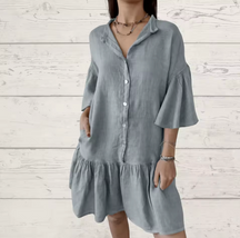 Vestido Luna - De Linho Premium - Conforto e Qualidade (O Famoso das Fashionistas Europeia)