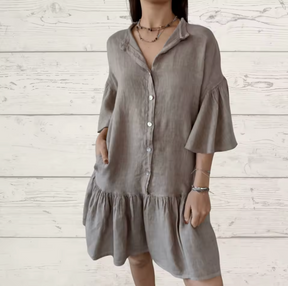 Vestido Luna - De Linho Premium - Conforto e Qualidade (O Famoso das Fashionistas Europeia)