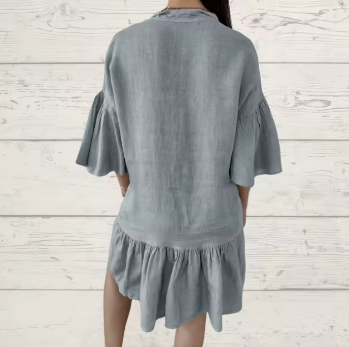 Vestido Luna - De Linho Premium - Conforto e Qualidade (O Famoso das Fashionistas Europeia)