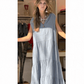 Vestido Marina - Linho - Longo Leve e Soltinho (Inspirado no Verão Europeu)