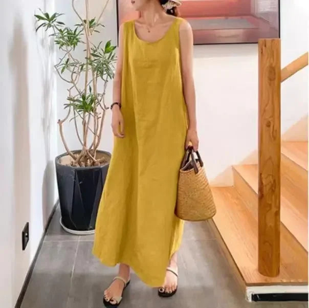 Vestido Silvia -  Longo Casual de Linho Premium