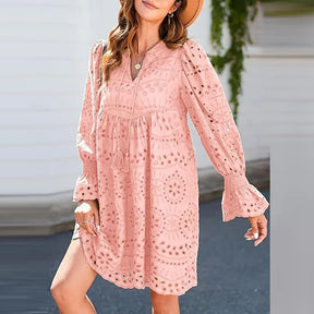 Vestido Valen - Manga Longa Gola V - Charme Europeu