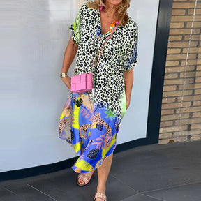 Vestido Sabrina - Decote em V - Super Leve e Solto Caimento Perfeito (Primavera 2025)