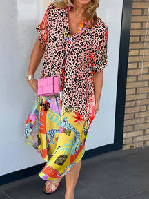 Vestido Sabrina - Decote em V - Super Leve e Solto Caimento Perfeito (Primavera 2025)