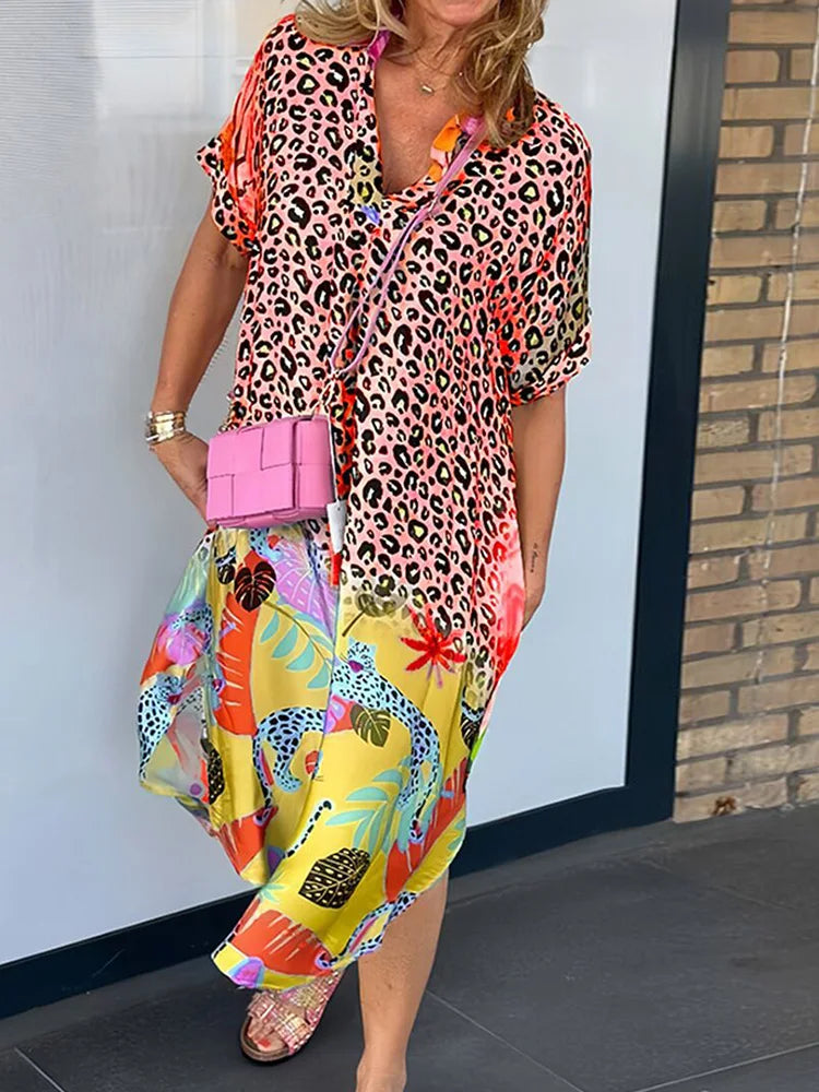 Vestido Sabrina - Decote em V - Super Leve e Solto Caimento Perfeito (Primavera 2025)