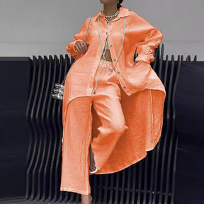 Conjunto Lara - Feito em Linho Premium - Calça de Cintura Elástica (Queridinho das Blogueiras)