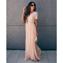 Vestido Helena - Com Decote em V - Renda Vazada (Moda Italiana)