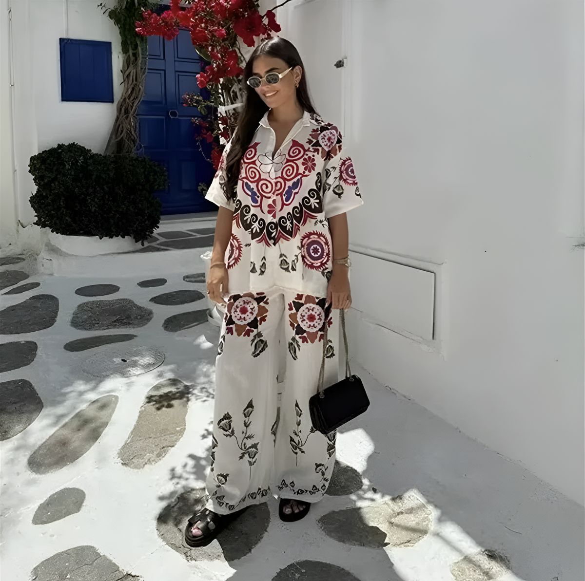 Conjunto Karm - Estampado com Botões (O Sucesso Europeu)