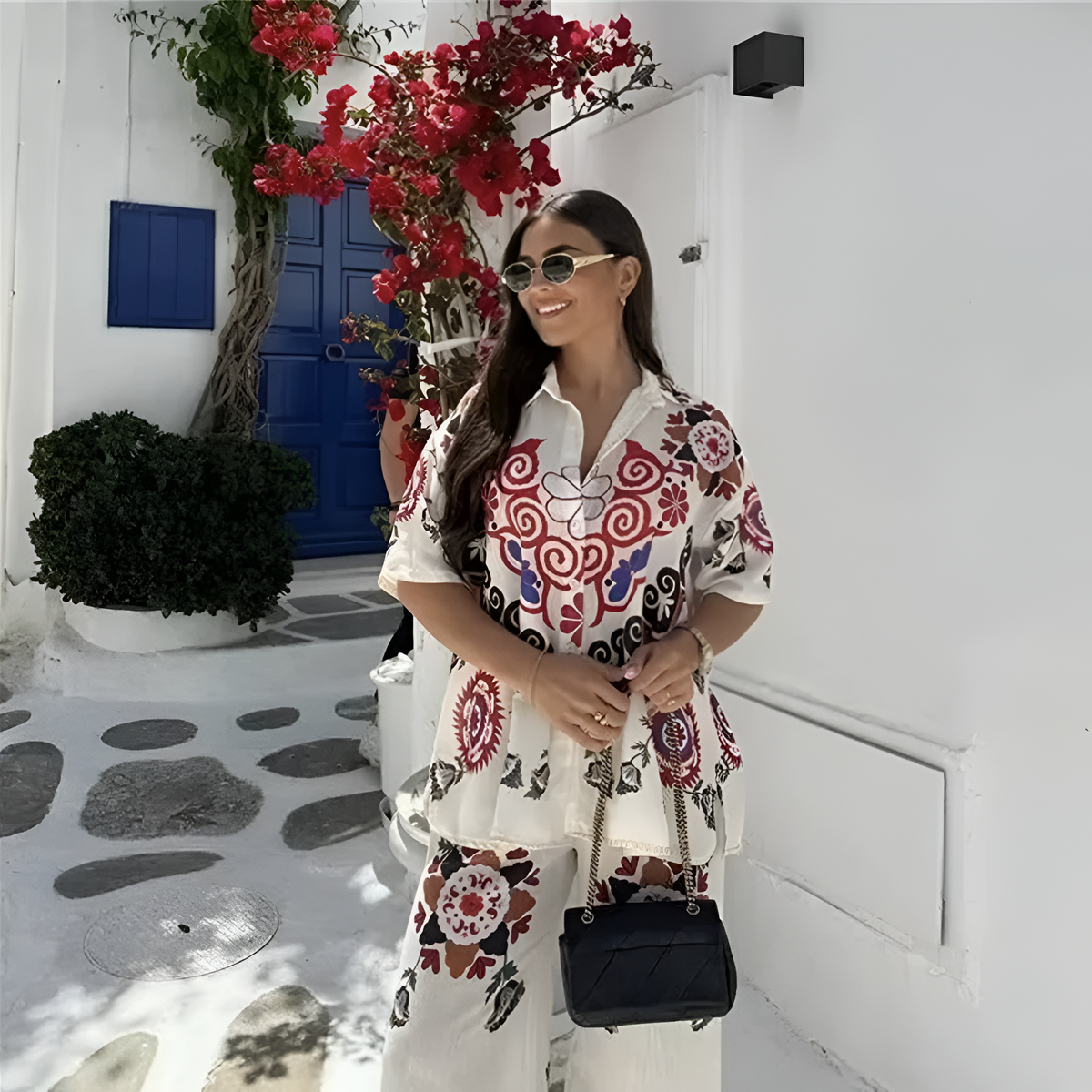 Conjunto Karm - Estampado com Botões (O Sucesso Europeu)